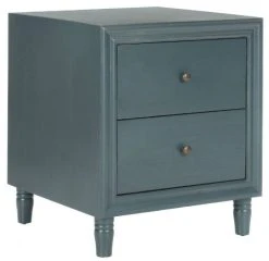 Blaise Nightstand W/ Storage Drawers In Steel Teal - Safavieh AMH6605C