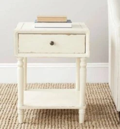 Siobhan Nightstand W/ Storage Drawer In Vintage Cream - Safavieh AMH6611D