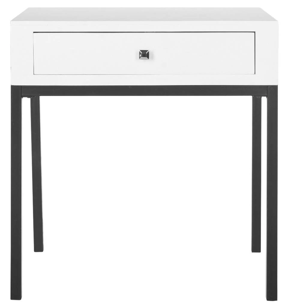 Adena End Table W/ Storage Drawer In White - Safavieh AMH6612C 4 Adena End Table W/ Storage Drawer In White - Safavieh AMH6612C - Image 2