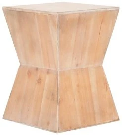 Lotem Curved Square Top Accent Table In Red Maple - Safavieh AMH6618B -Safavieh Homeware 187 amh6618b side