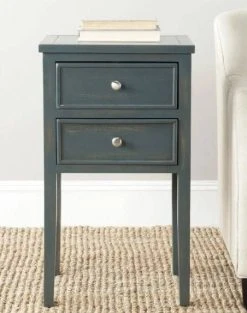 Toby Nightstand W/ Storage Drawers In Steel Teal - Safavieh AMH6625B