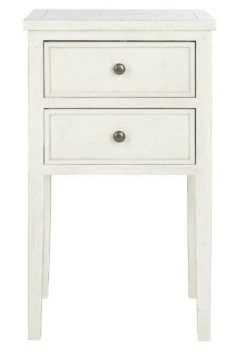Toby Nightstand W/ Storage Drawers In Shady White - Safavieh AMH6625D