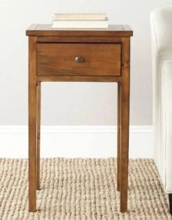 Abel Nightstand W/ Storage Drawer In Filbert Brown - Safavieh AMH6626F