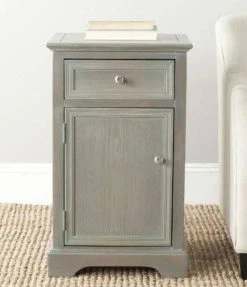 Jarome Nightstand W/ Storage Drawer & Cabinet In French Grey - Safavieh AMH6627A