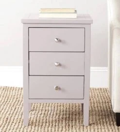 Deniz Nightstand W/ Storage Drawers In Quartz Grey - Safavieh AMH6628E