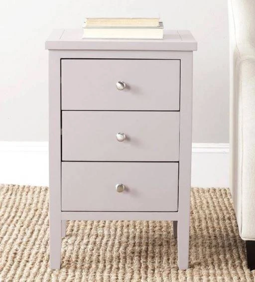 Deniz Nightstand W/ Storage Drawers In Quartz Grey - Safavieh AMH6628E 3 Deniz Nightstand W/ Storage Drawers In Quartz Grey - Safavieh AMH6628E