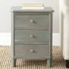 Joe Nightstand W/ Storage Drawers In French Grey - Safavieh AMH6629A -Safavieh Homeware 187 amh6629a