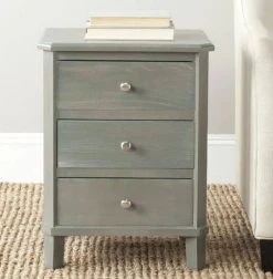 Joe Nightstand W/ Storage Drawers In French Grey - Safavieh AMH6629A
