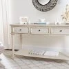 Manelin Console W/ Storage Drawers In White Wash - Safavieh AMH6641B -Safavieh Homeware 187 amh6641b room