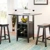 Emeric 3 Pc Set Drop Leaf Pub Table In Espresso - Safavieh AMH8504A -Safavieh Homeware 187 amh8504a room