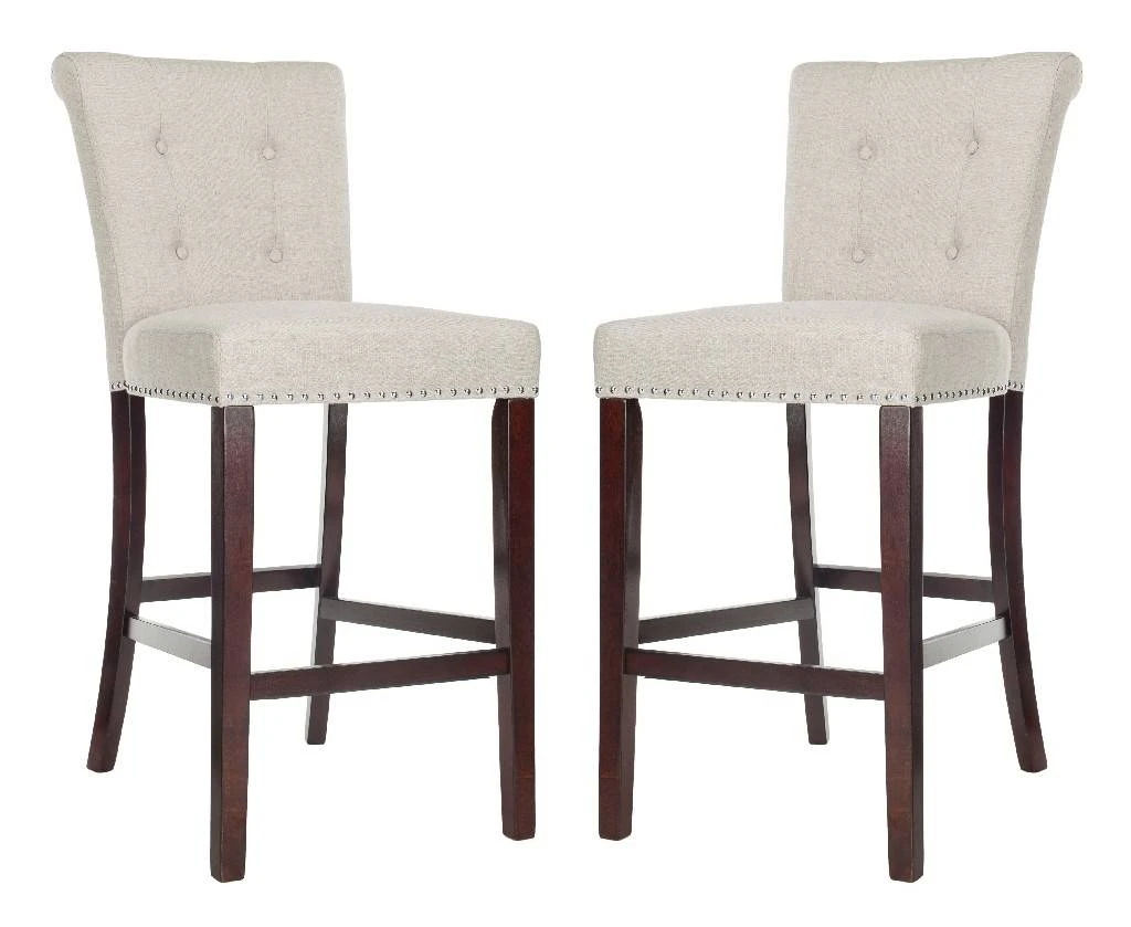 Taylor Bar Stool In Light Grey - Safavieh BST6300A-SET2 3 Taylor Bar Stool In Light Grey - Safavieh BST6300A-SET2