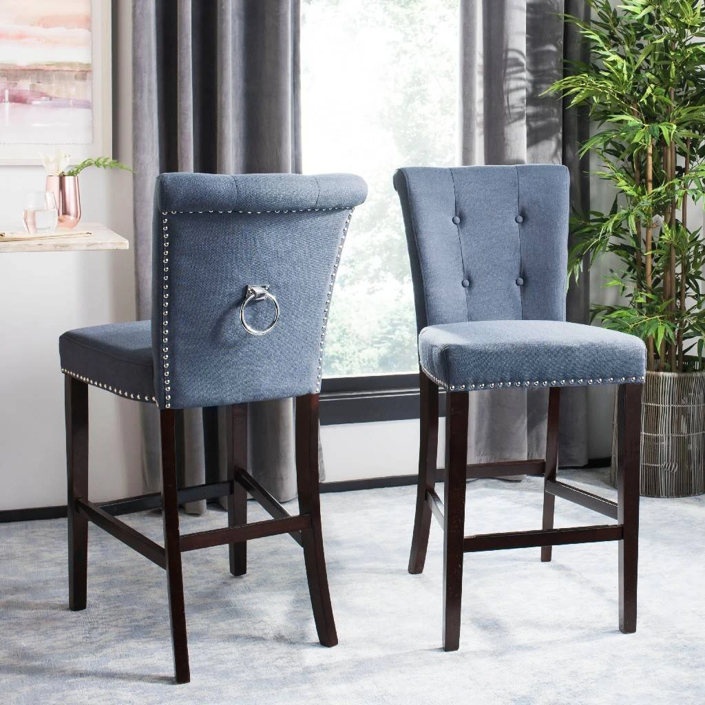 Taylor Bar Stool In Navy - Safavieh BST6300B-SET2 4 Taylor Bar Stool In Navy - Safavieh BST6300B-SET2 - Image 2