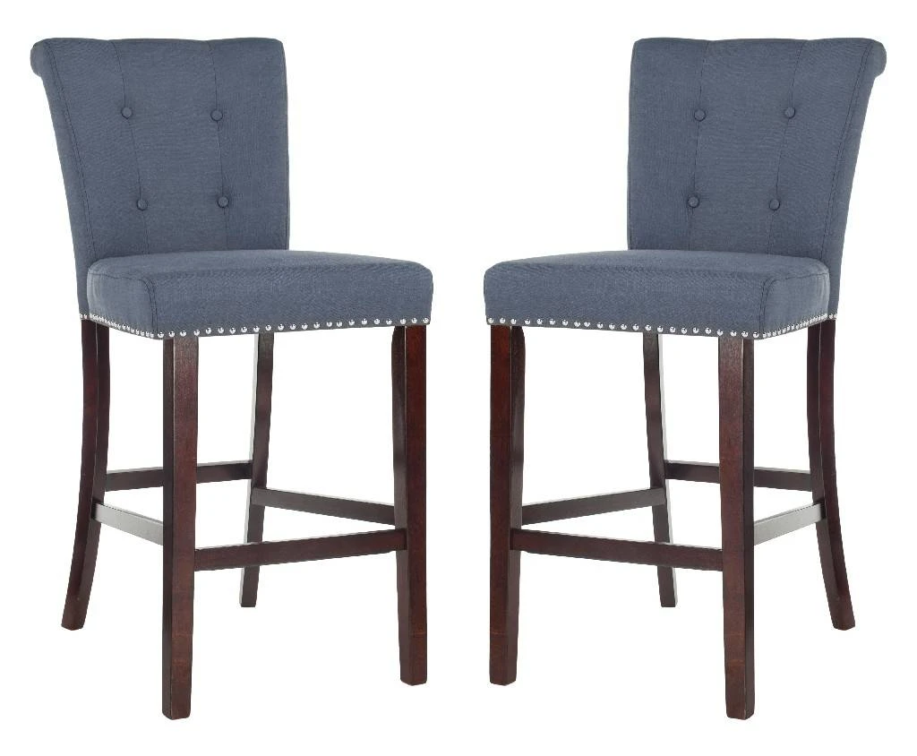 Taylor Bar Stool In Navy - Safavieh BST6300B-SET2 3 Taylor Bar Stool In Navy - Safavieh BST6300B-SET2