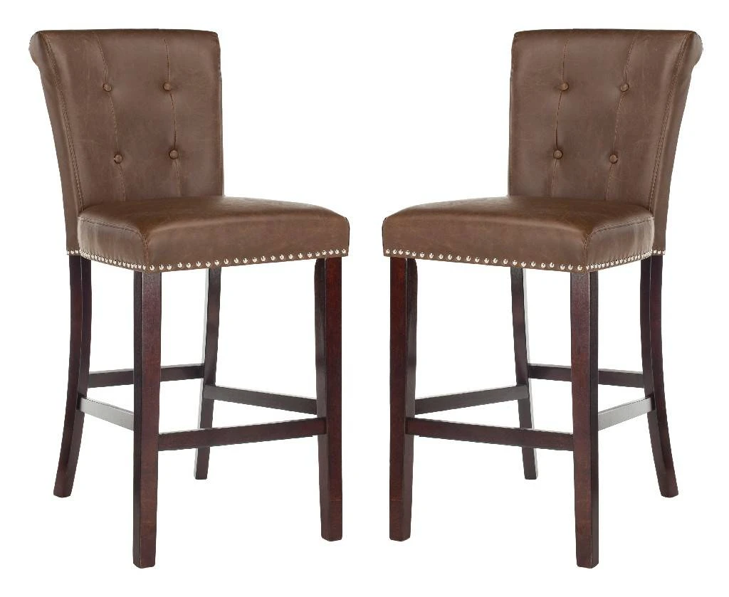 Taylor Bar Stool In Brown - Safavieh BST6300D-SET2 3 Taylor Bar Stool In Brown - Safavieh BST6300D-SET2