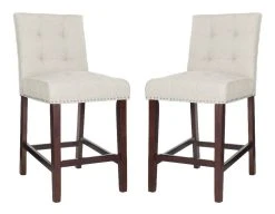 Nikita Counter Stool In Light Grey - Safavieh BST6303A-SET2