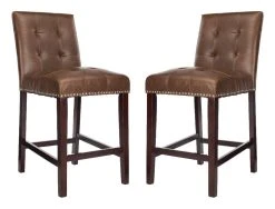 Nikita Counter Stool In Brown - Safavieh BST6303D-SET2