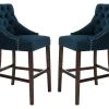 Eleni Tufted Wing Back Bar Stool In Navy - Safavieh BST6304A-SET2 -Safavieh Homeware 187 bst6304a set2