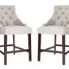 Eleni Tufted Wing Back Counter Stool In Grey - Safavieh BST6305B-SET2 -Safavieh Homeware 187 bst6305b set2