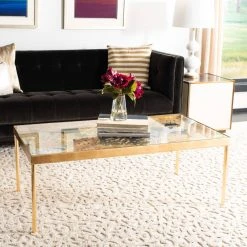 Leilani Palm Leaf Coffee Table In Gold Leaf - Safavieh COF2500A