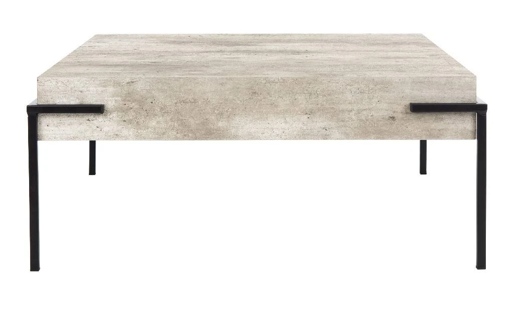 Eli Square Coffee Table In Light Grey/Black - Safavieh COF4200A 6 Eli Square Coffee Table In Light Grey/Black - Safavieh COF4200A - Image 4