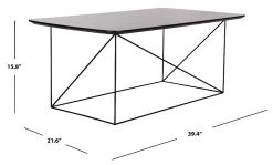 Rylee Rectangle Coffee Table In Grey/Black - Safavieh COF4202A -Safavieh Homeware 187 cof4202a dim