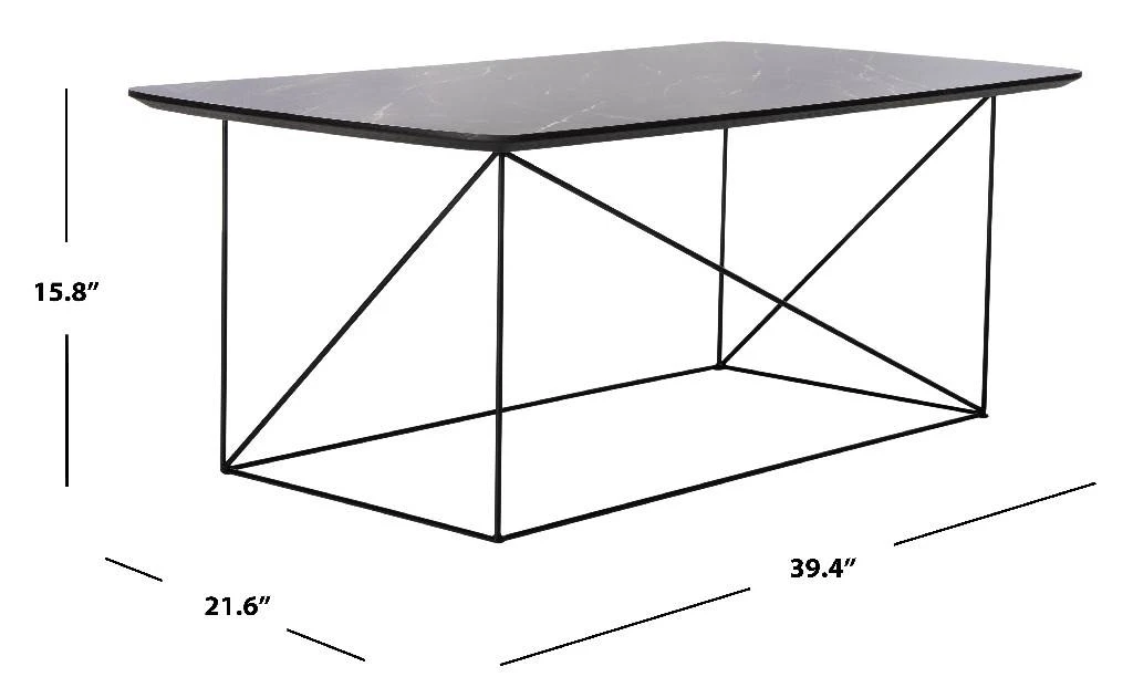 Rylee Rectangle Coffee Table In Dark Grey/Black - Safavieh COF4202B 5 Rylee Rectangle Coffee Table In Dark Grey/Black - Safavieh COF4202B - Image 3