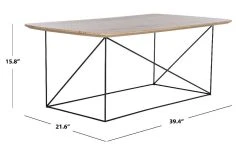 Rylee Rectangle Coffee Table In Taupe Brown Pine/Black - Safavieh COF4202C 11 Rylee Rectangle Coffee Table In Taupe Brown Pine/Black - Safavieh COF4202C -Safavieh Homeware 187 cof4202c dim