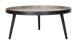 Fritz Round Tray Top Coffee Table In Light Grey/Black - Safavieh COF4204B -Safavieh Homeware 187 cof4204b front