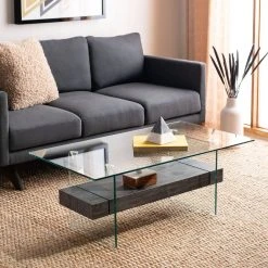 KAYLEY GLASS COFFEE TABLE - Safavieh COF7004B -Safavieh Homeware 187 cof7004b 2