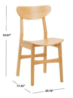 Lucca Retro Dining Chair In Natural - Safavieh DCH1001A-SET2 -Safavieh Homeware 187 dch1001a set2 dim