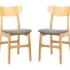 Lucca Retro Dining Chair In Natural/Grey - Safavieh DCH1001B-SET2 -Safavieh Homeware 187 dch1001b set2