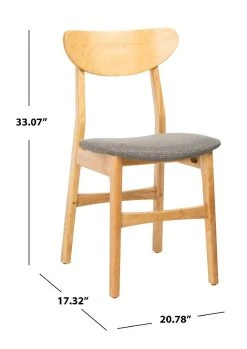 Lucca Retro Dining Chair In Natural/Grey - Safavieh DCH1001B-SET2 -Safavieh Homeware 187 dch1001b set2 dim