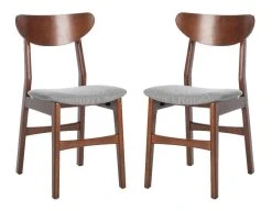 Lucca Retro Dining Chair In Cherry/Grey - Safavieh DCH1001E-SET2
