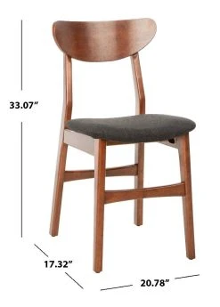 Lucca Retro Dining Chair In Cherry/Black - Safavieh DCH1001F-SET2 -Safavieh Homeware 187 dch1001f set2 dim