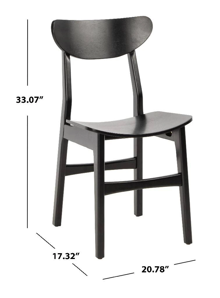 Lucca Retro Dining Chair In Black - Safavieh DCH1001G-SET2 7 Lucca Retro Dining Chair In Black - Safavieh DCH1001G-SET2 - Image 5