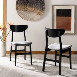 Lucca Retro Dining Chair In Black/Grey - Safavieh DCH1001H-SET2 -Safavieh Homeware 187 dch1001h set2 room