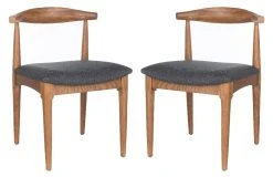 Lionel Retro Dining Chair In Brown/Dark Grey - Safavieh DCH1003A-SET2