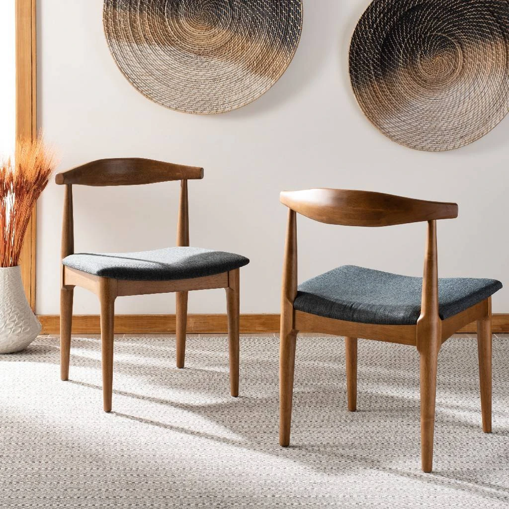 Lionel Retro Dining Chair In Brown/Dark Grey - Safavieh DCH1003A-SET2 4 Lionel Retro Dining Chair In Brown/Dark Grey - Safavieh DCH1003A-SET2 - Image 2