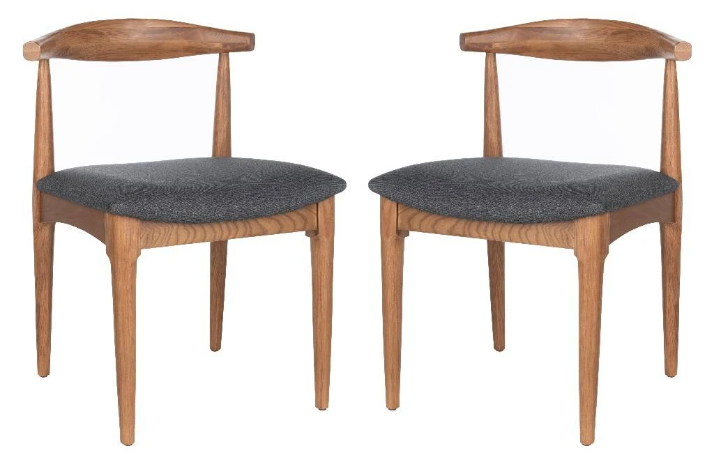Lionel Retro Dining Chair In Brown/Dark Grey - Safavieh DCH1003A-SET2 3 Lionel Retro Dining Chair In Brown/Dark Grey - Safavieh DCH1003A-SET2