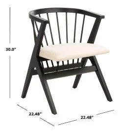 Noah Spindle Dining Chair In Black/Beige - Safavieh DCH1004A-SET2 -Safavieh Homeware 187 dch1004a set2 dim