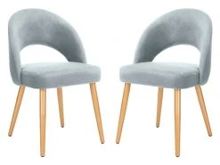 Giani Retro Dining Chair In Slate Blue/Gold - Safavieh DCH6201B-SET2 -Safavieh Homeware 187 dch6201b set2 side