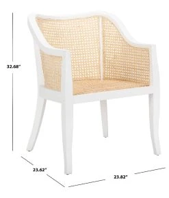 Maika Dining Chair In White/Natural - Safavieh DCH9500B -Safavieh Homeware 187 dch9500b dim
