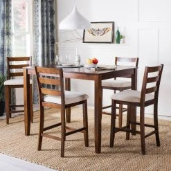 Melvin 5 Piece Pub Set In Brown/Beige - Safavieh DNS9200A