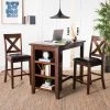 Everest 3 Piece Pub Set In Mahogany/Black - Safavieh DNS9203A -Safavieh Homeware 187 dns9203a room