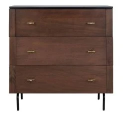 Genevieve 3 Drawer Dresser In Black/Walnut - Safavieh DRS5000A 14 Genevieve 3 Drawer Dresser In Black/Walnut - Safavieh DRS5000A -Safavieh Homeware 187 drs5000a front