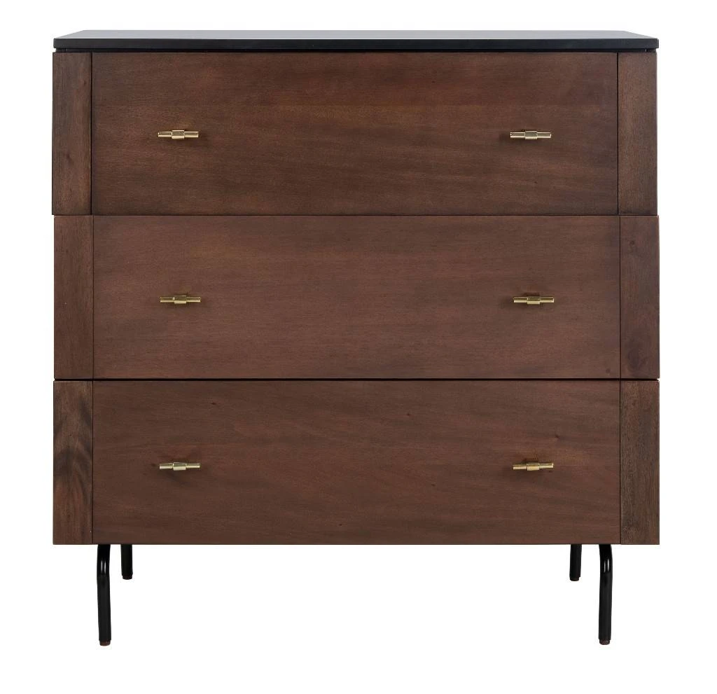 Genevieve 3 Drawer Dresser In Black/Walnut - Safavieh DRS5000A 7 Genevieve 3 Drawer Dresser In Black/Walnut - Safavieh DRS5000A - Image 5