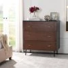 Genevieve 3 Drawer Dresser In Black/Walnut - Safavieh DRS5000A