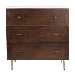 Genevieve 3 Drawer Dresser In White/Walnut - Safavieh DRS5000B 14 Genevieve 3 Drawer Dresser In White/Walnut - Safavieh DRS5000B -Safavieh Homeware 187 drs5000b front