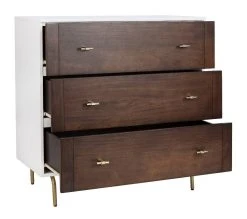 Genevieve 3 Drawer Dresser In White/Walnut - Safavieh DRS5000B 16 Genevieve 3 Drawer Dresser In White/Walnut - Safavieh DRS5000B -Safavieh Homeware 187 drs5000b side