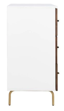 Genevieve 3 Drawer Dresser In White/Walnut - Safavieh DRS5000B 17 Genevieve 3 Drawer Dresser In White/Walnut - Safavieh DRS5000B -Safavieh Homeware 187 drs5000b side2